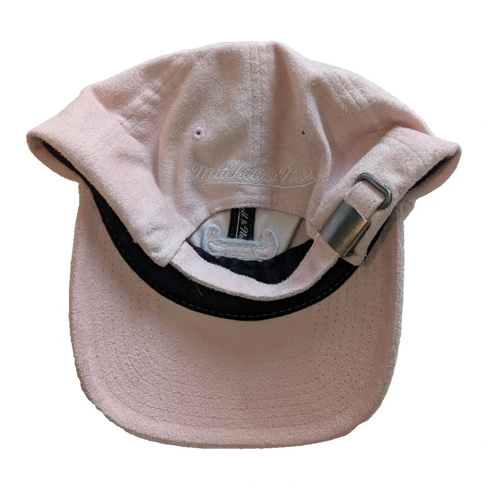 Mitchell & Ness Chicago Bulls Pink Micro Suede Strapback Hat NBA Womens Mens